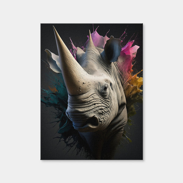 Rhinoceros Portrait Wall Art — Canvas Wrap Format preview