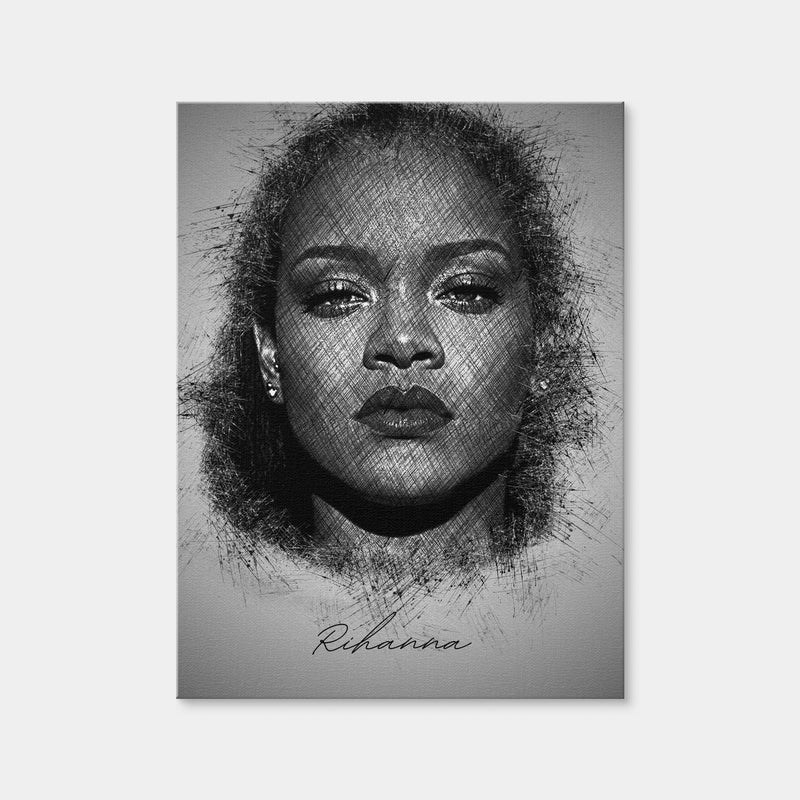 AUTO-MOCKUP WHITE | Rihanna Sketch | 1 Piece | Gallery Wrap Canvas | group=3x4