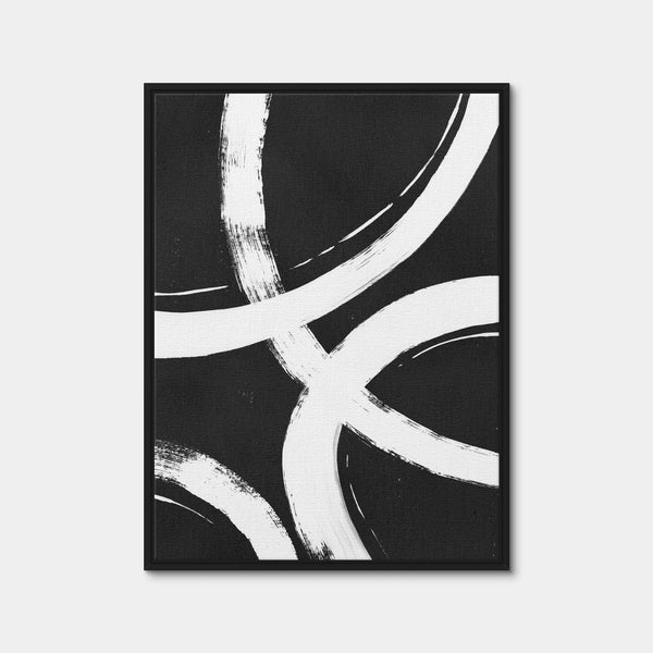 Rings Black & White Wall Art — Framed Canvas Format preview