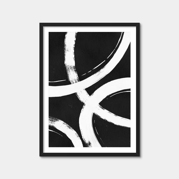 Rings Black & White Wall Art — Framed Print Format preview