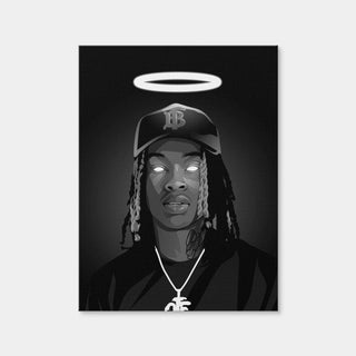 AUTO-MOCKUP WHITE | Rip King Von Grayscale | 1 Piece | Gallery Wrap | group=3x4