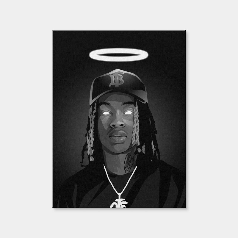 AUTO-MOCKUP WHITE | Rip King Von Grayscale | 1 Piece | Gallery Wrap | group=3x4