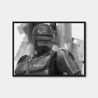 AUTO-MOCKUP WHITE | Robocop Grayscale | 1 Piece | Black Framed Canvas | group=4x3