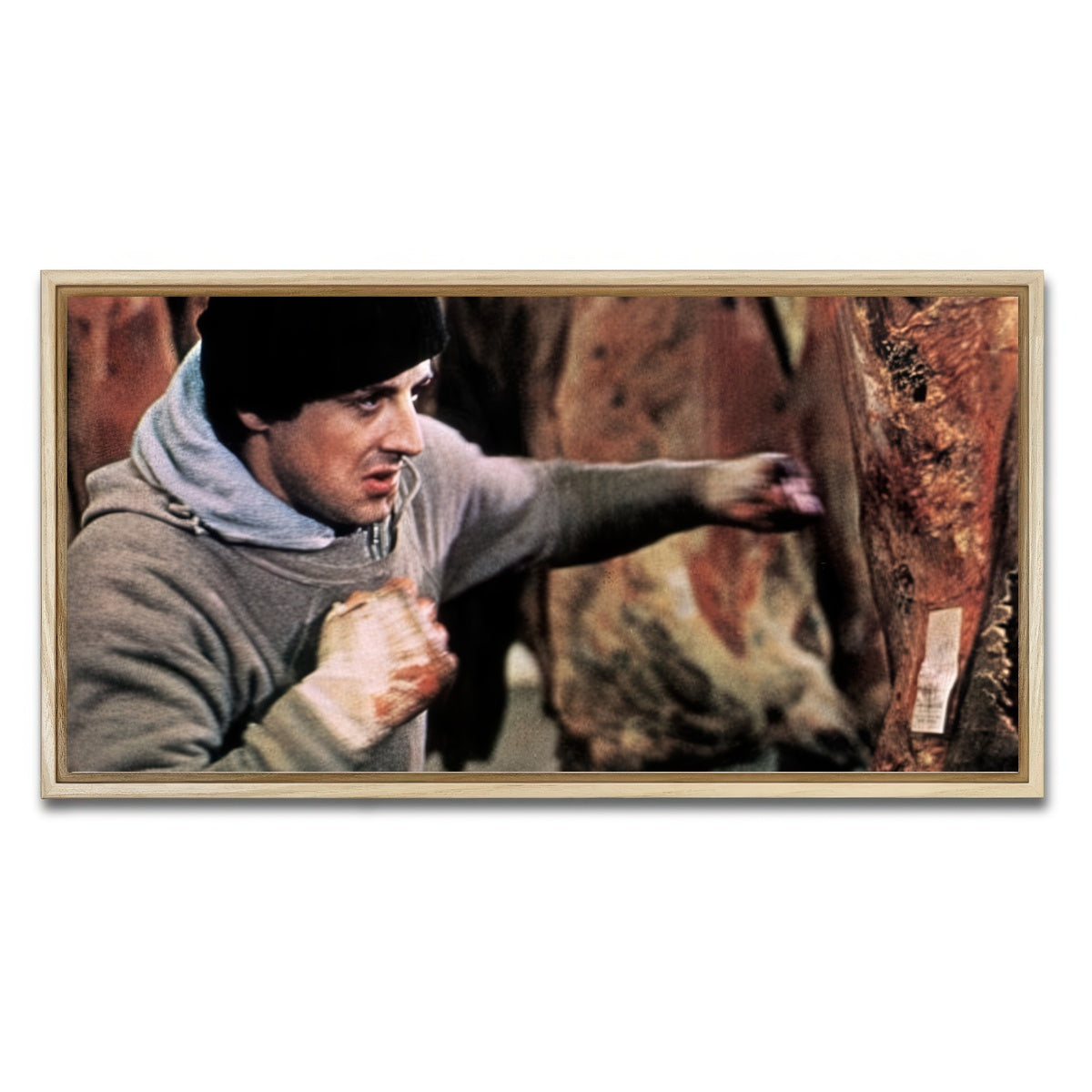 AUTO-MOCKUP WHITE | Rocky Punching Meat | 1 Piece | Natural Framed Canvas | group=2x1