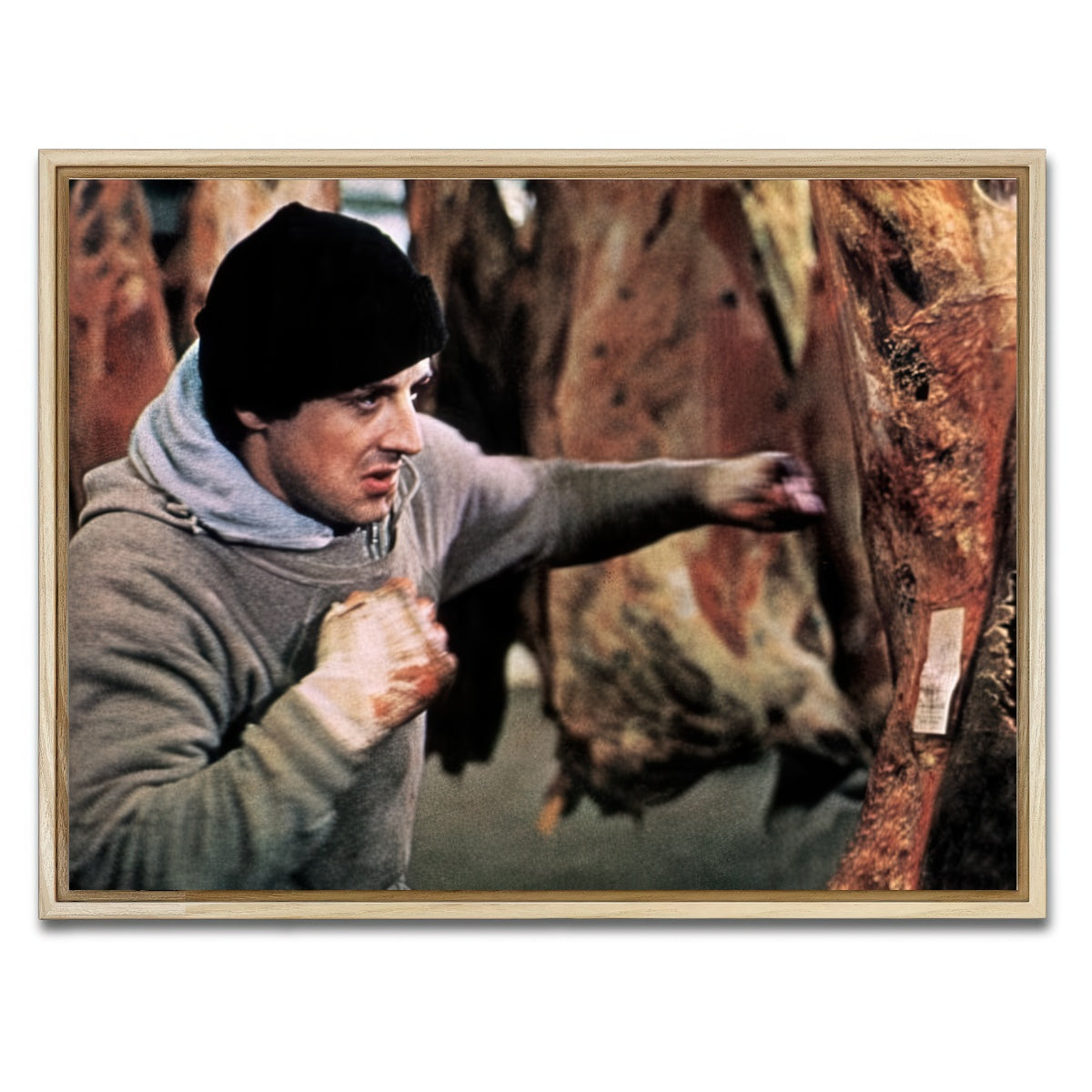 AUTO-MOCKUP WHITE | Rocky Punching Meat | 1 Piece | Natural Framed Canvas | group=4x3
