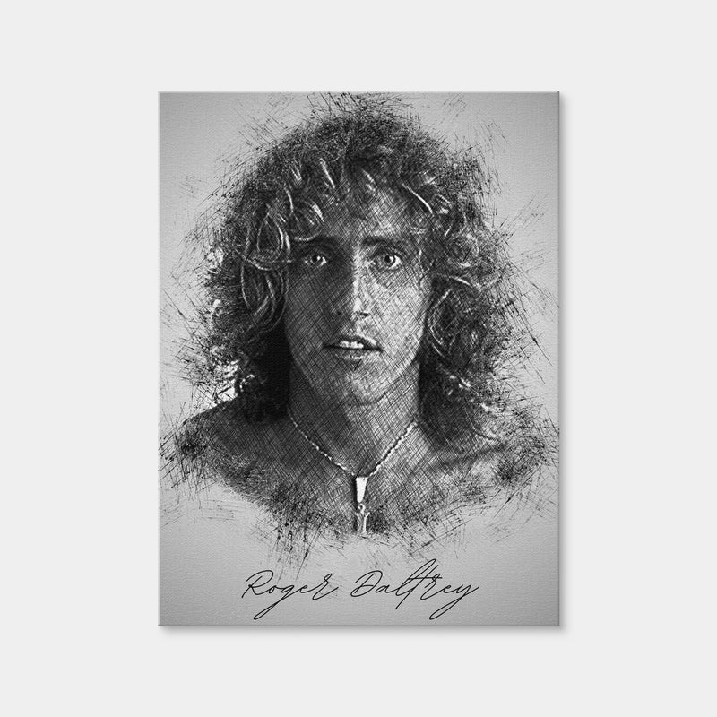 AUTO-MOCKUP WHITE | Roger Daltrey Sketch | 1 Piece | Gallery Wrap Canvas | group=3x4