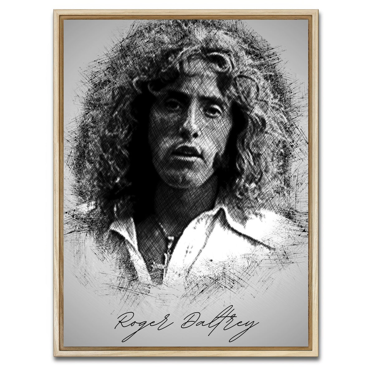AUTO-MOCKUP WHITE | Roger Daltrey | 1 Piece | Natural Framed Canvas | group=3x4