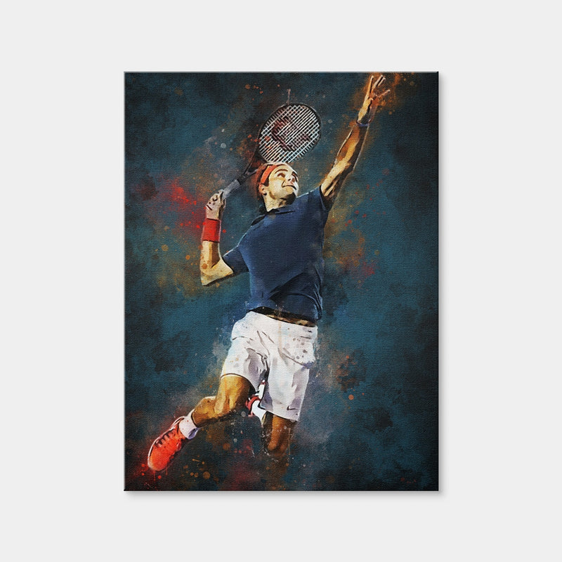 AUTO-MOCKUP WHITE | Roger Federer Painting | 1 Piece | Gallery Wrap Canvas | group=3x4