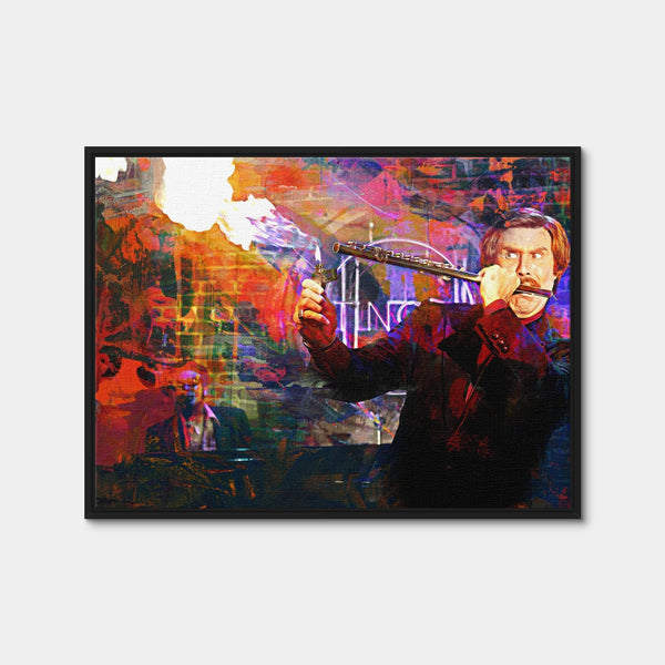 Ron Burgundy Flute Wall Art — Framed Canvas Format preview