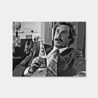 AUTO-MOCKUP WHITE | Ron Burgundy Grayscale | 1 Piece | Gallery Wrap Canvas | group=4x3