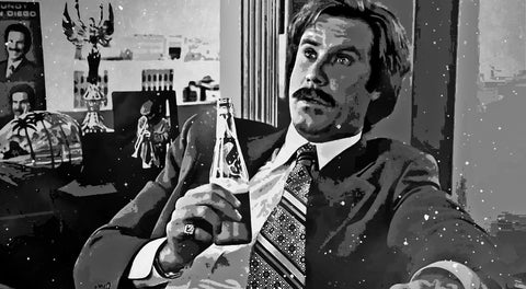 Ron Burgundy grayscale Wall Art