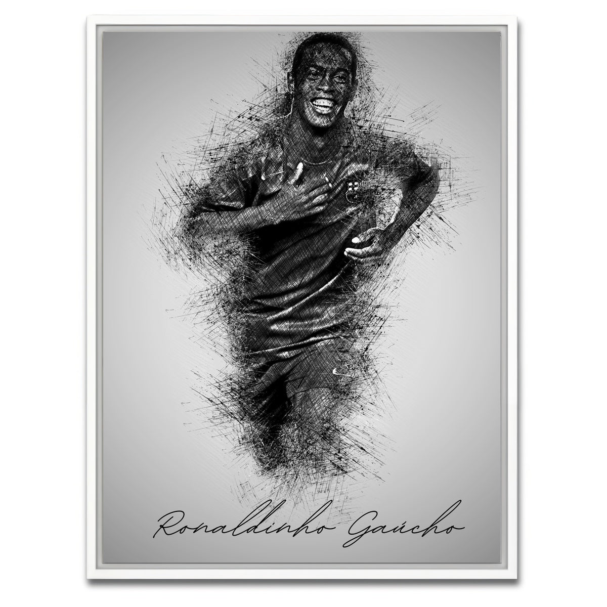 AUTO-MOCKUP WHITE | Ronaldinho Gaucho | 1 Piece | White Framed Canvas | group=3x4