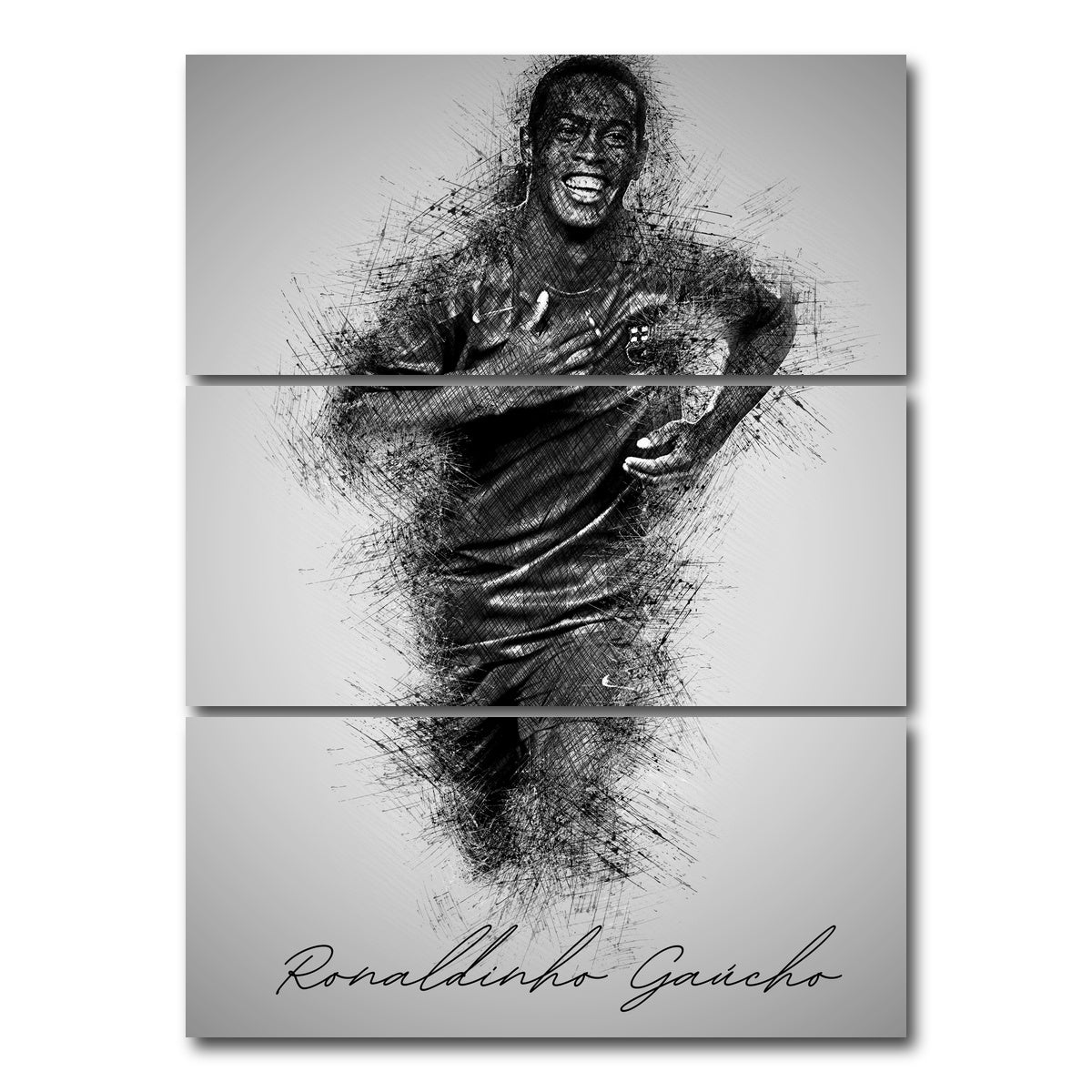 AUTO-MOCKUP WHITE | Ronaldinho Gaucho | 3 Piece | Gallery Wrap Canvas | group=8x18_stacked
