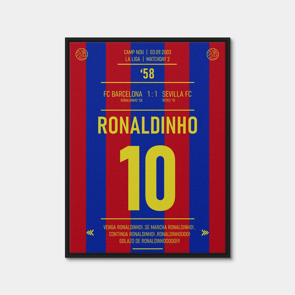 Ronaldinho Jersey Wall Art — Framed Canvas Format preview