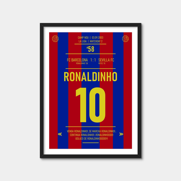 Ronaldinho Jersey Wall Art — Framed Print Format preview