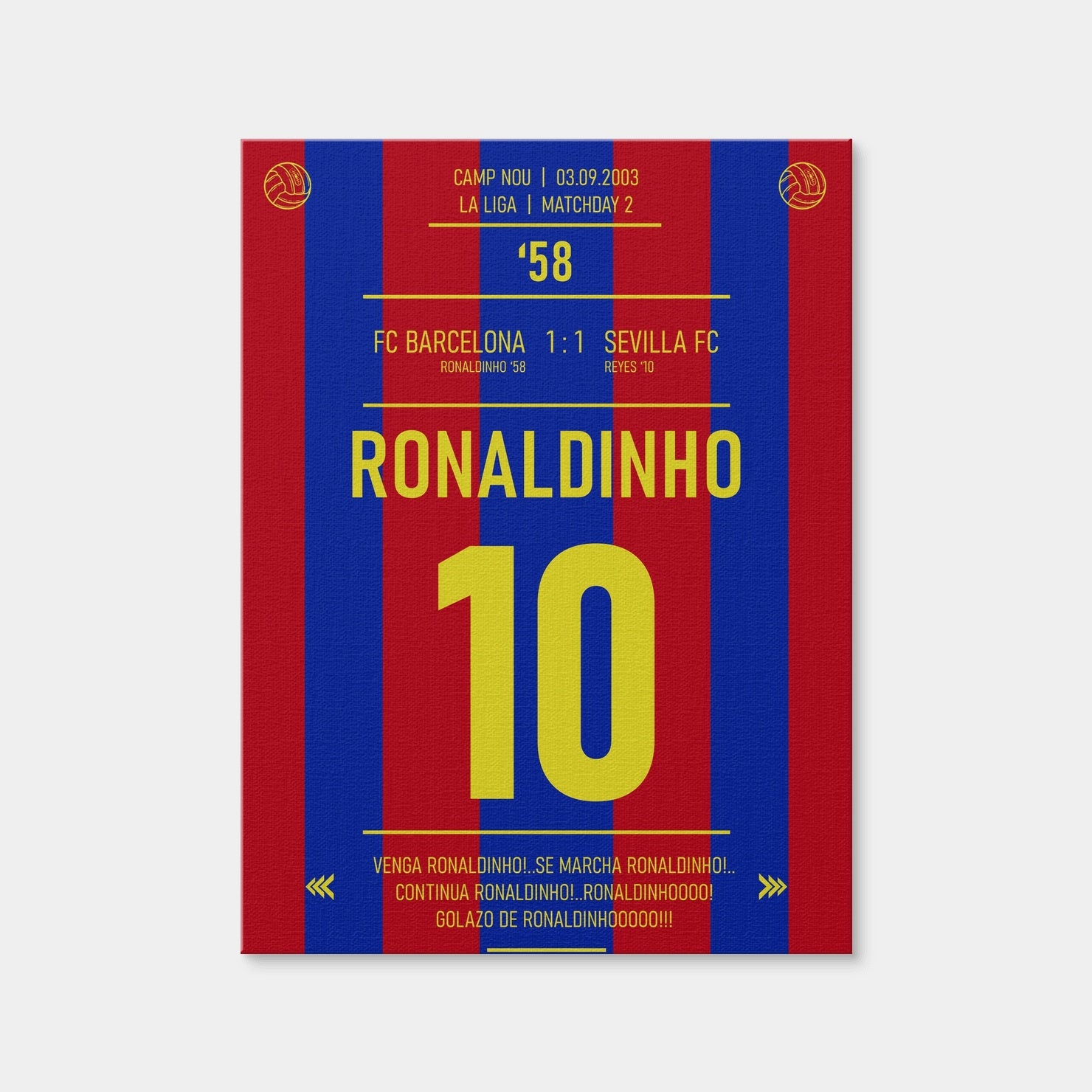 AUTO-MOCKUP WHITE | Ronaldinho Jersey | 1 Piece | Gallery Wrap Canvas | group=3x4