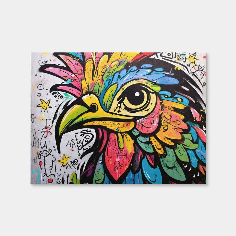 AUTO-MOCKUP WHITE | Rooster Graffiti | 1 Piece | Gallery Wrap Canvas | group=4x3