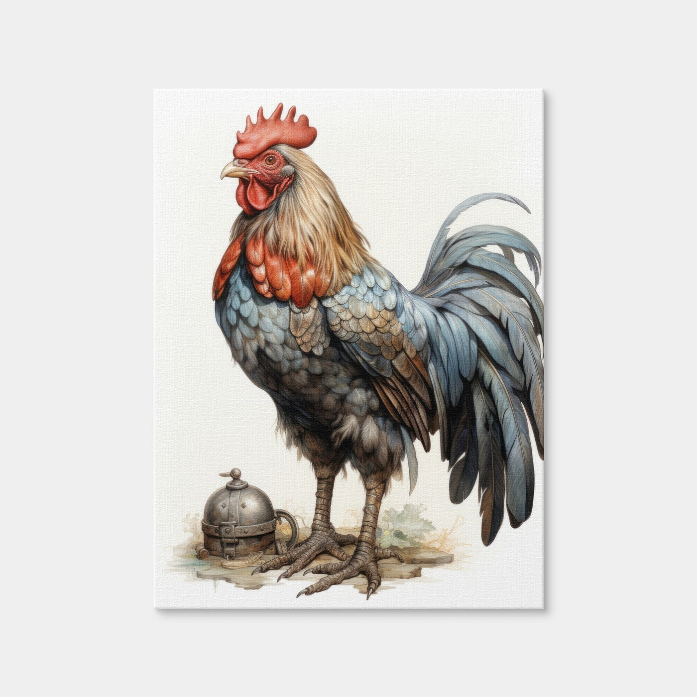 AUTO-MOCKUP WHITE | Rooster With Gold Horn | 1 Piece | Gallery Wrap | group=3x4