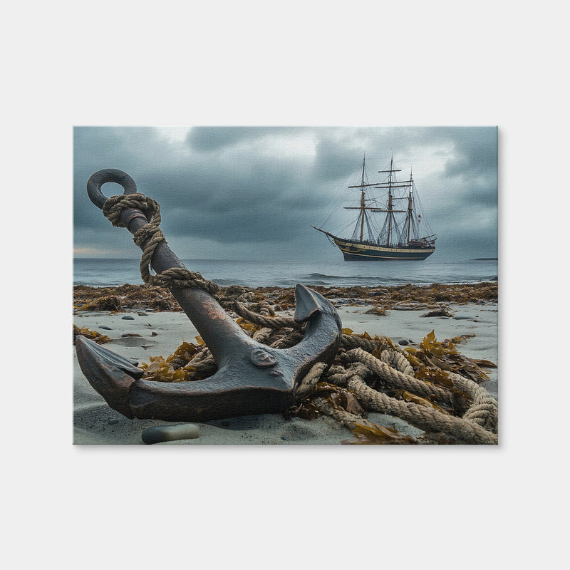 AUTO-MOCKUP WHITE | Rustic Anchor on Sandy Beach | 1 Piece | Gallery Wrap | group=4x3