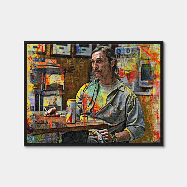Rustin Cohle Wall Art — Framed Canvas Format preview