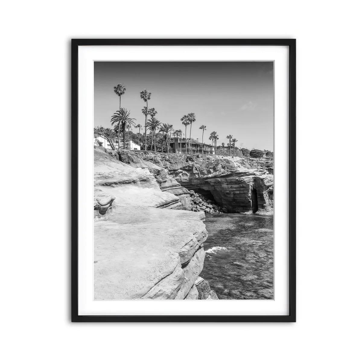 SAN DIEGO Monochrome Sunset Cliffs Wall Art