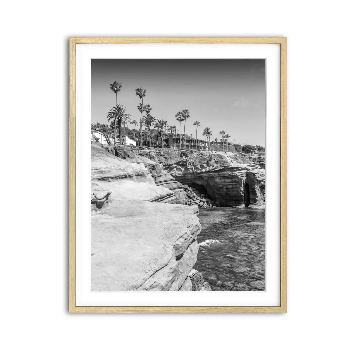 SAN DIEGO Monochrome Sunset Cliffs Wall Art