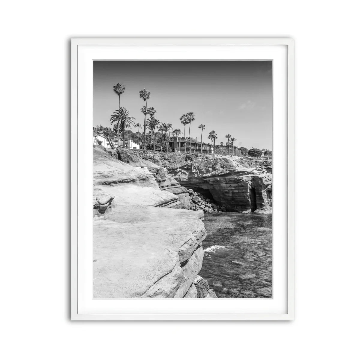 SAN DIEGO Monochrome Sunset Cliffs Wall Art