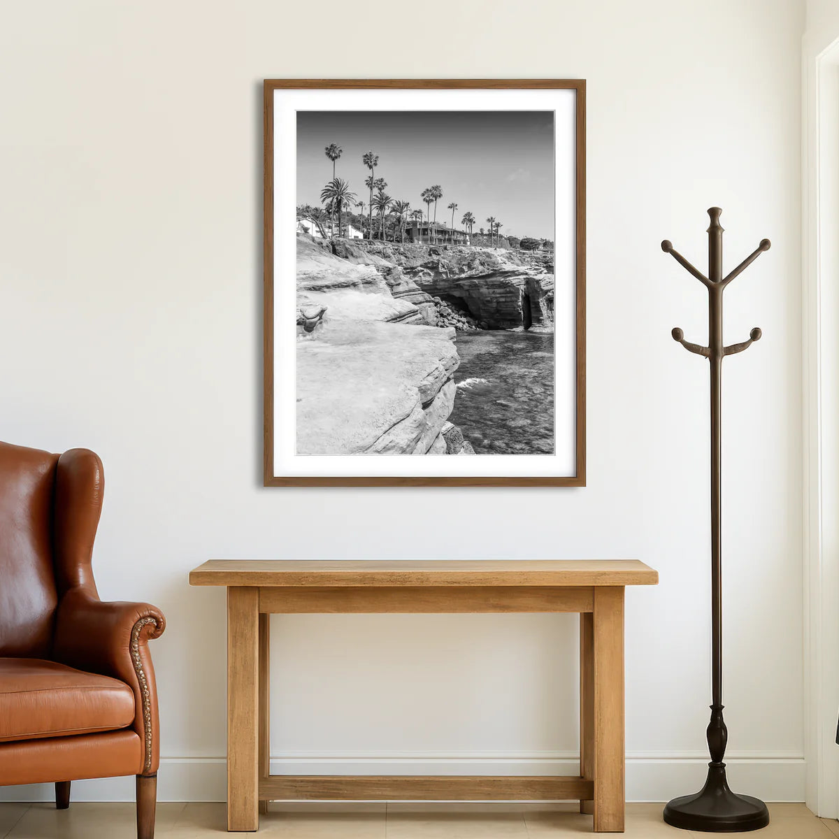 SAN DIEGO Monochrome Sunset Cliffs Wall Art