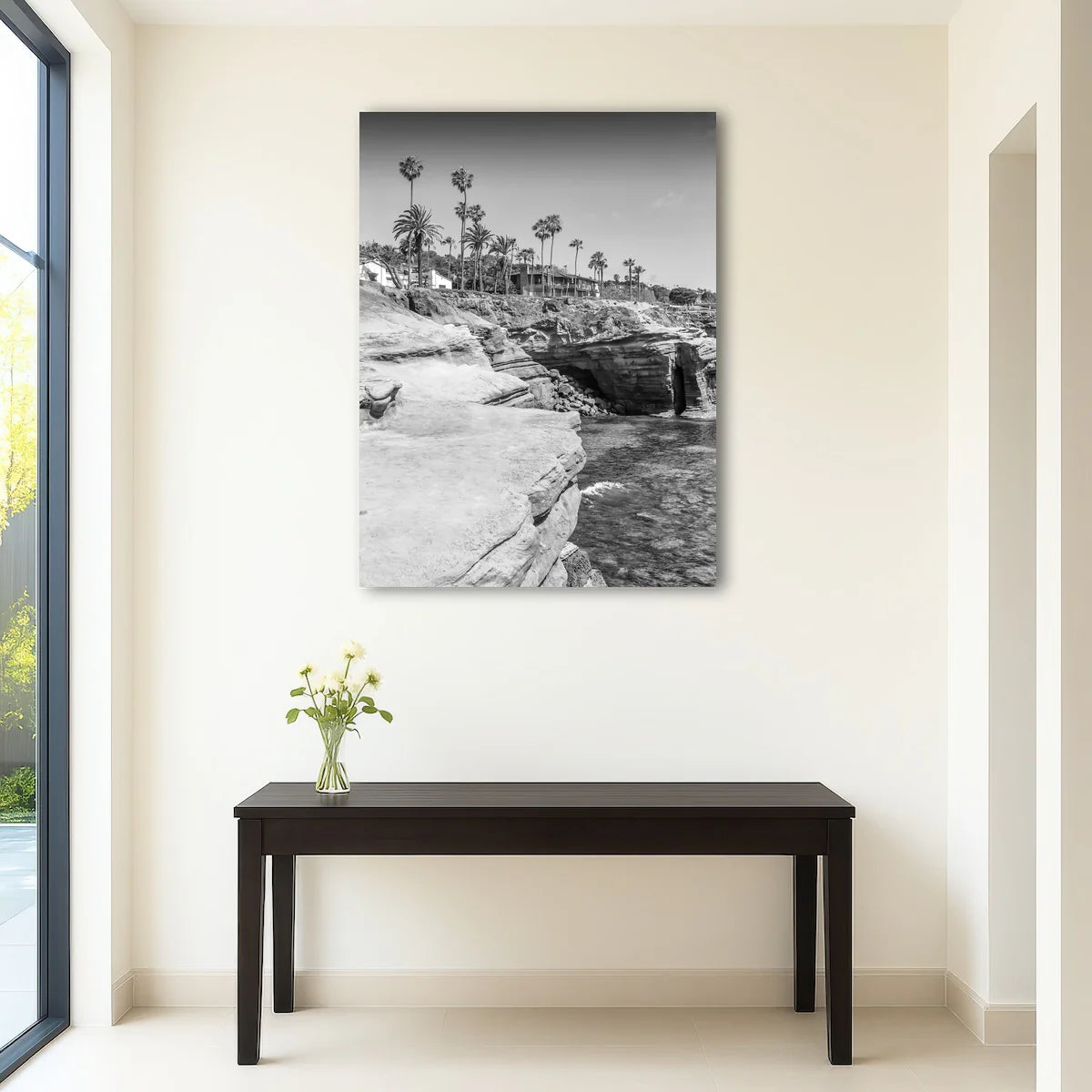 SAN DIEGO Monochrome Sunset Cliffs Wall Art