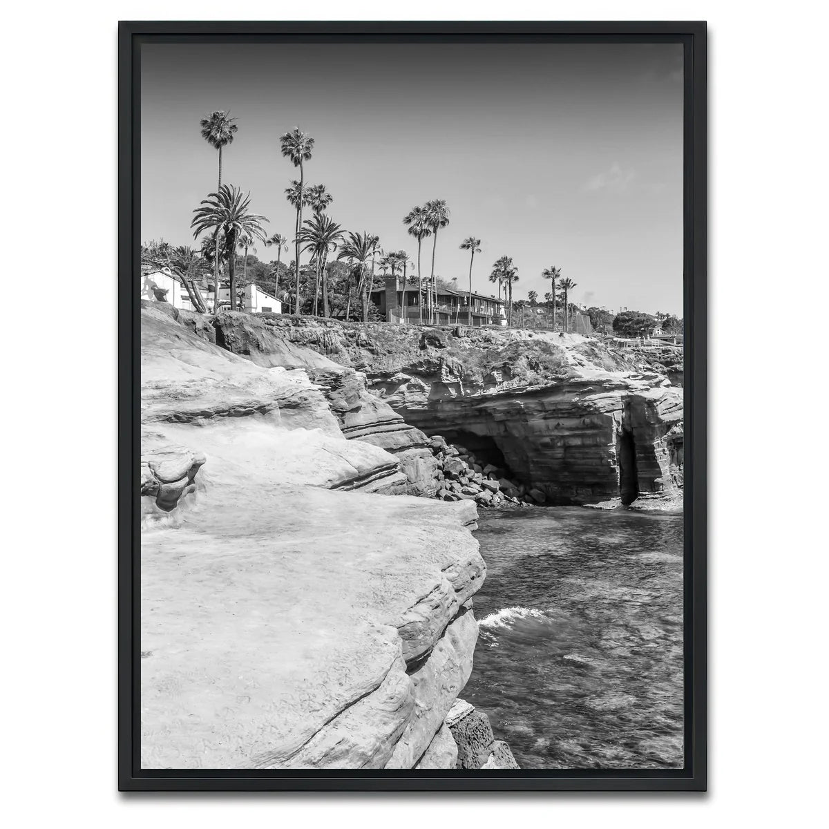 SAN DIEGO Monochrome Sunset Cliffs Wall Art