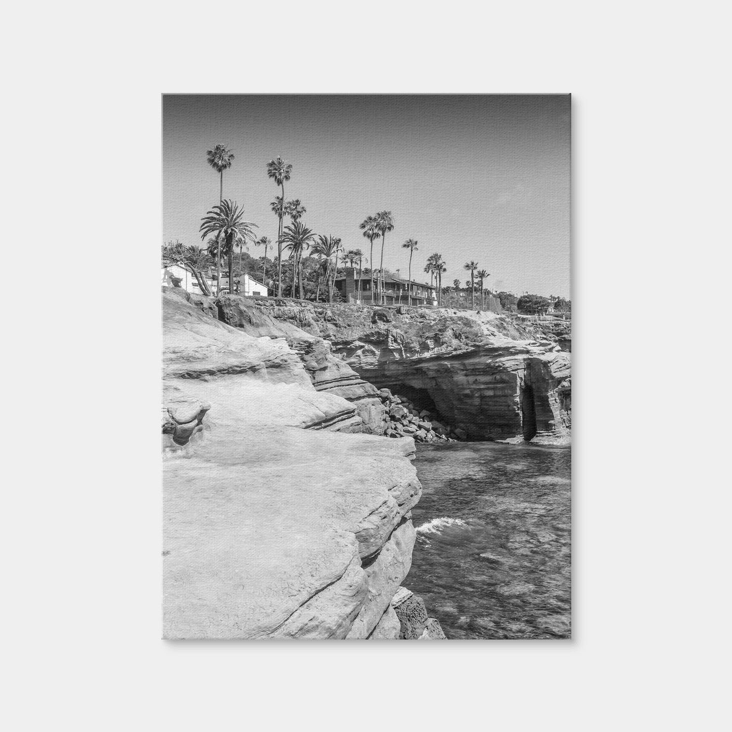 AUTO-MOCKUP WHITE | SAN DIEGO Monochrome Sunset Cliffs | 1 Piece | Gallery Wrap | group=3x4