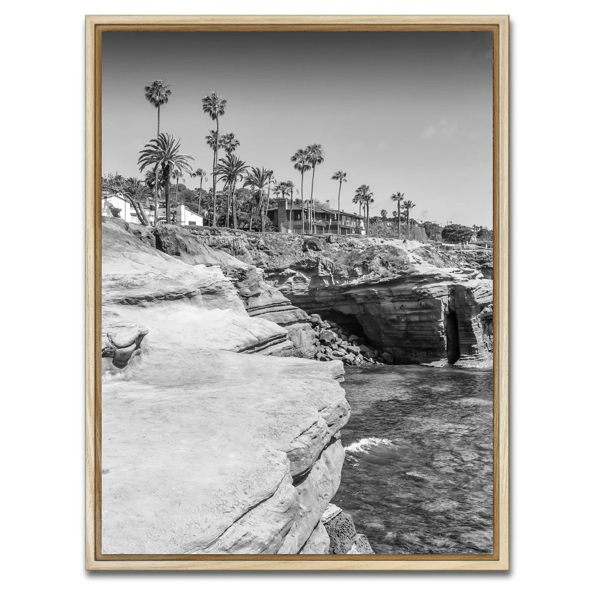 SAN DIEGO Monochrome Sunset Cliffs Wall Art