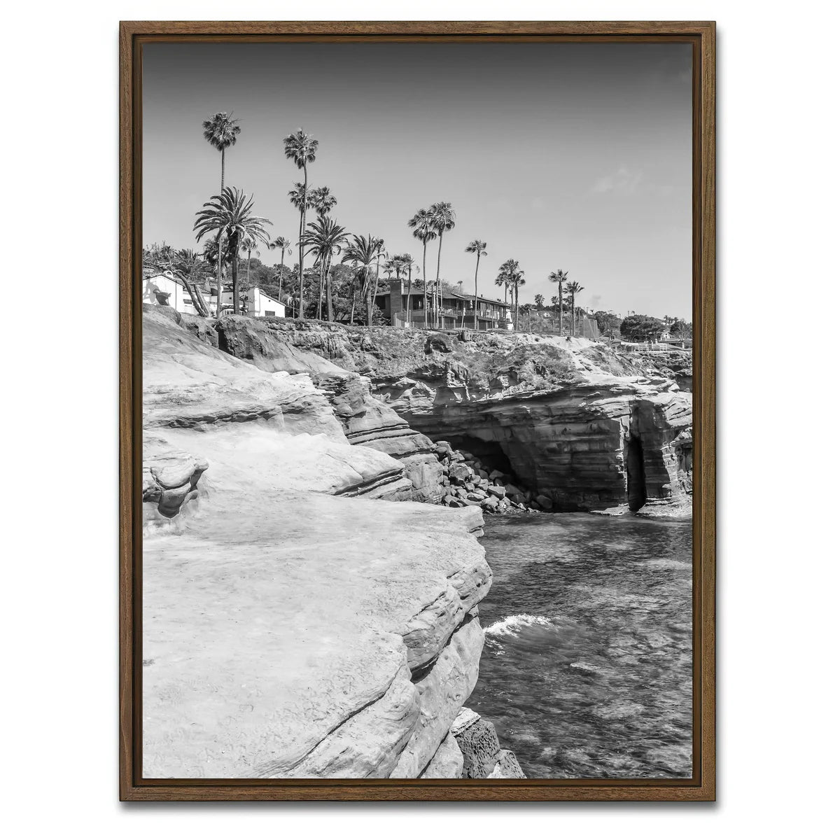 SAN DIEGO Monochrome Sunset Cliffs Wall Art