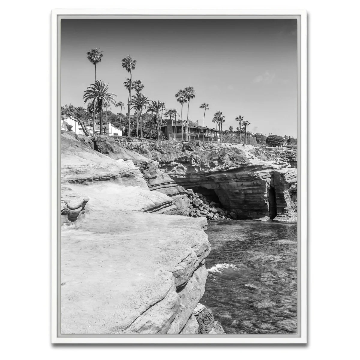 SAN DIEGO Monochrome Sunset Cliffs Wall Art