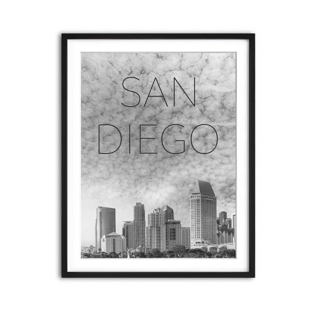San Diego Skyline Text Wall Art
