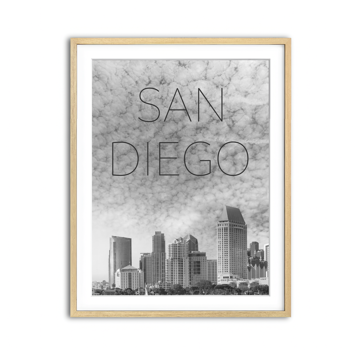San Diego Skyline Text Wall Art