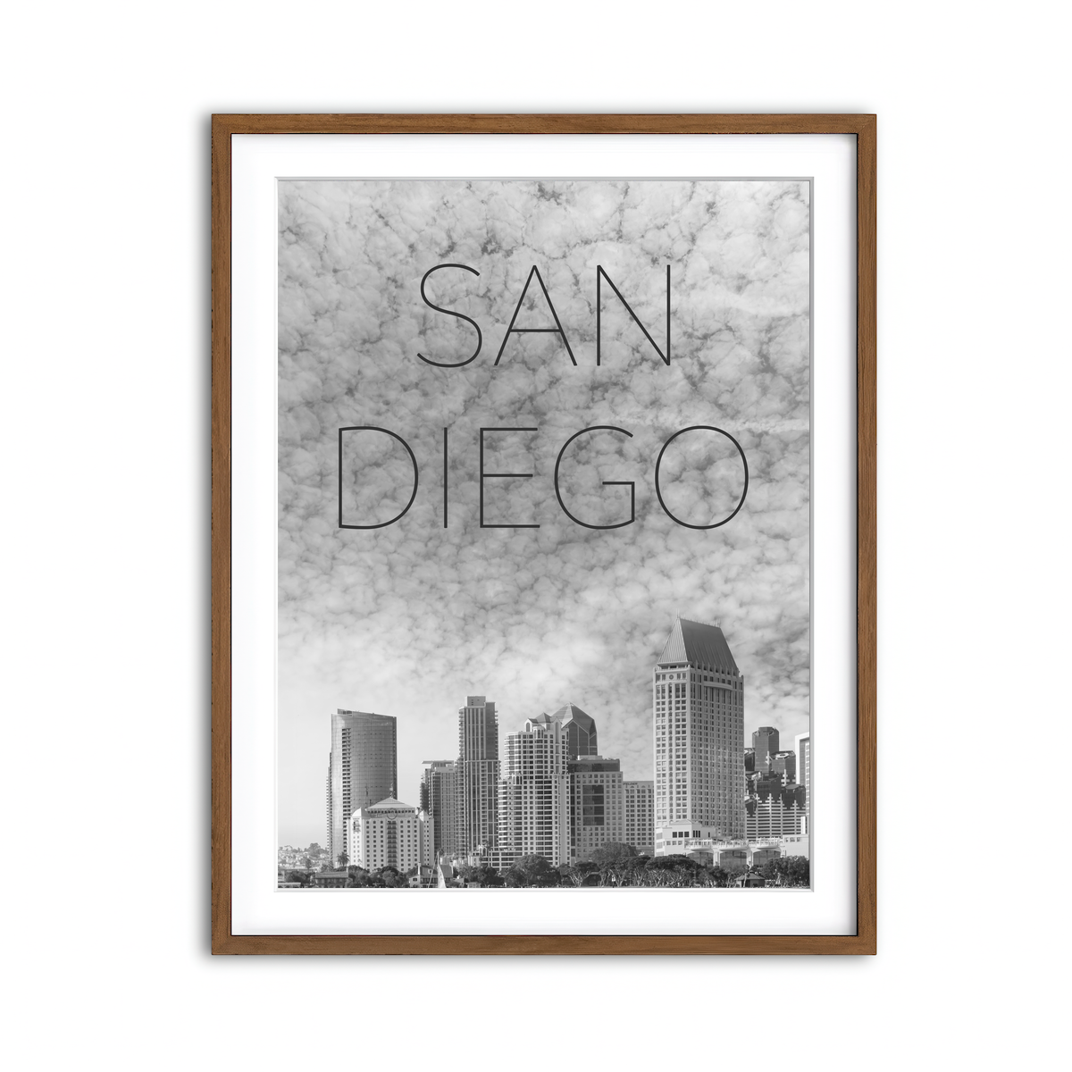 San Diego Skyline Text Wall Art