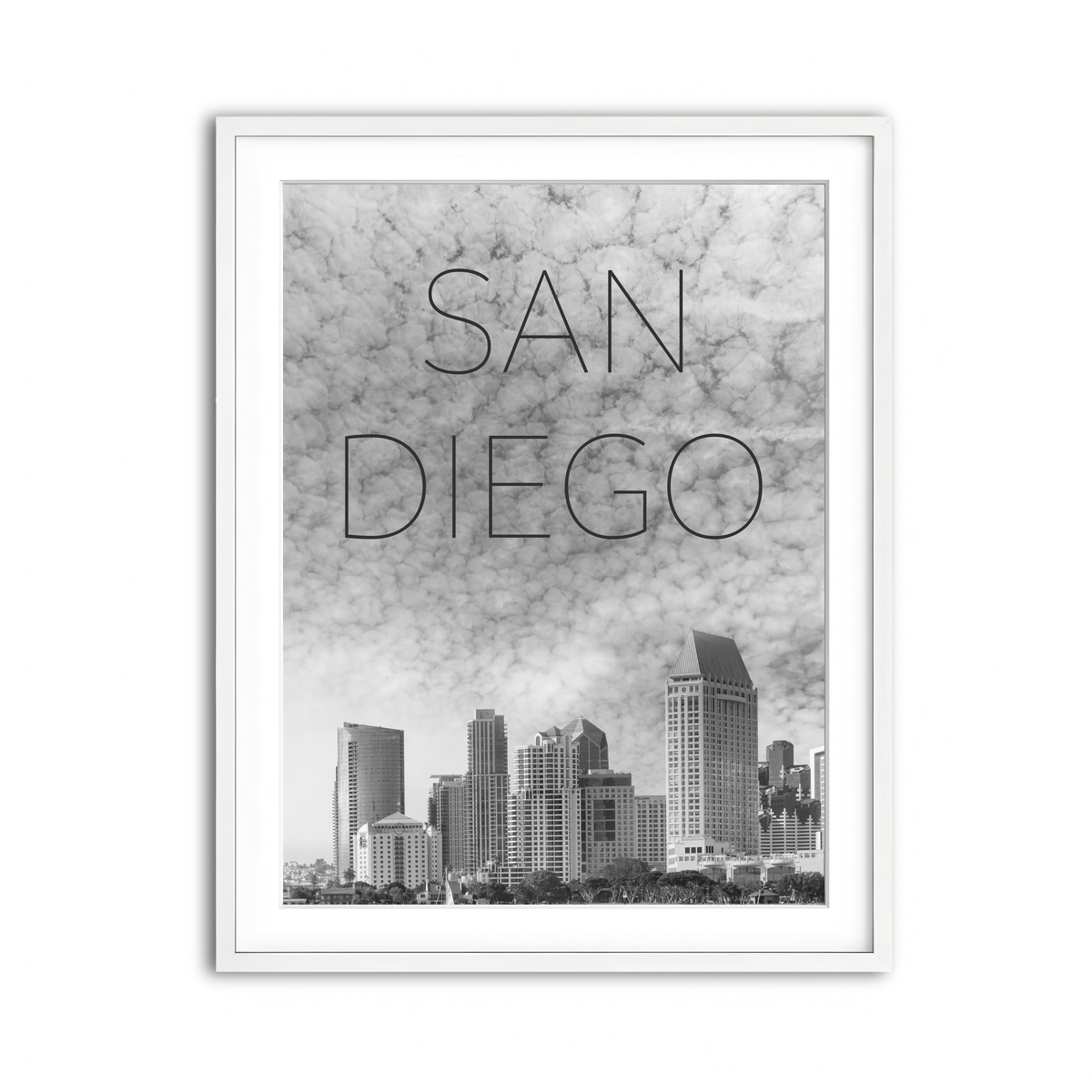 San Diego Skyline Text Wall Art