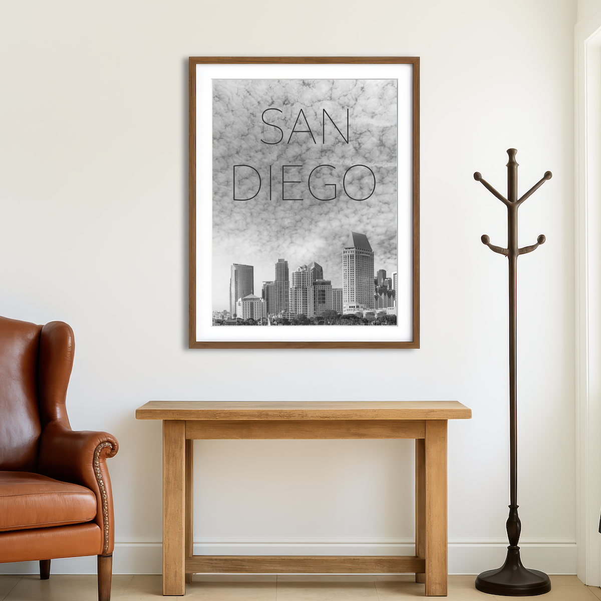 San Diego Skyline Text Wall Art