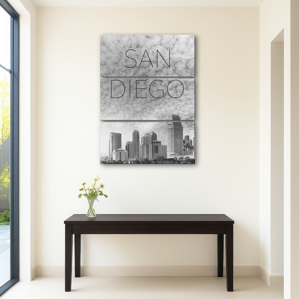 San Diego Skyline Text Wall Art