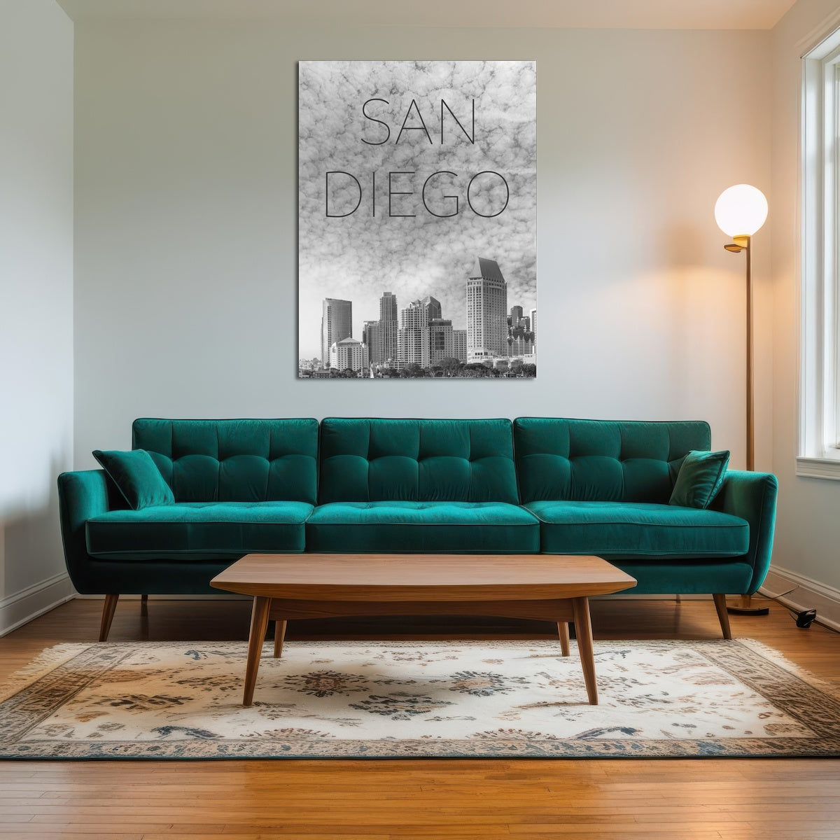 San Diego Skyline Text Wall Art