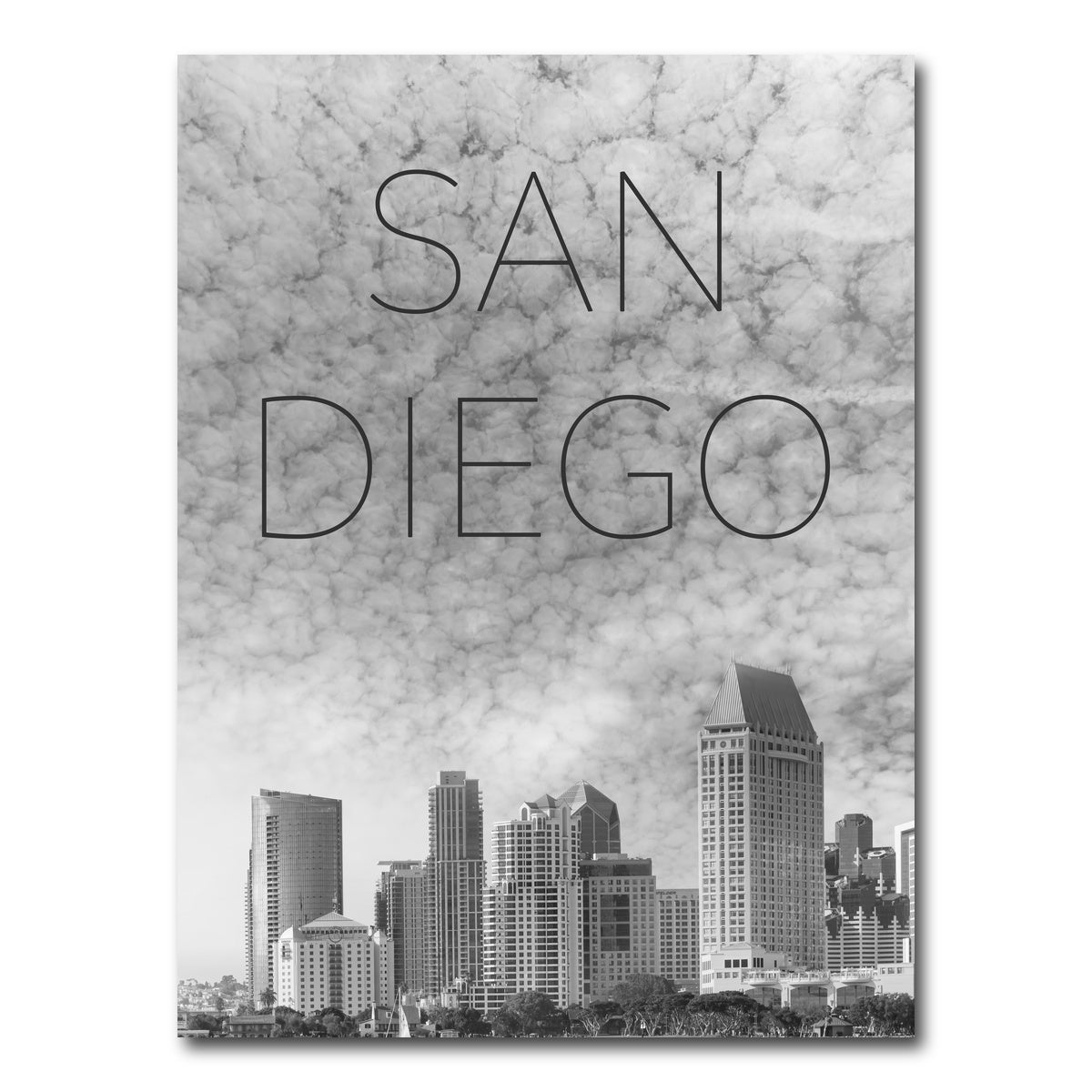 San Diego Skyline Text Wall Art