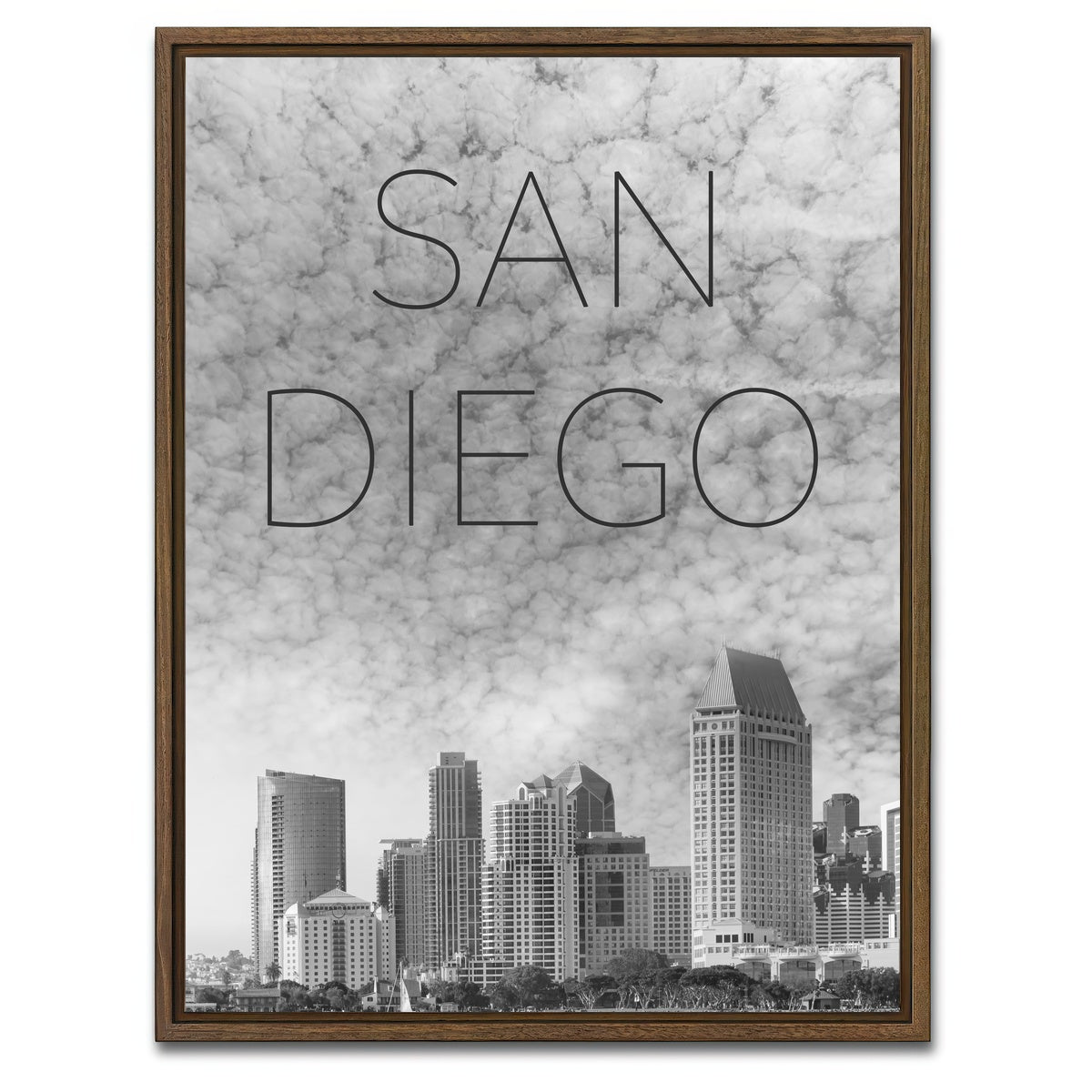 San Diego Skyline Text Wall Art