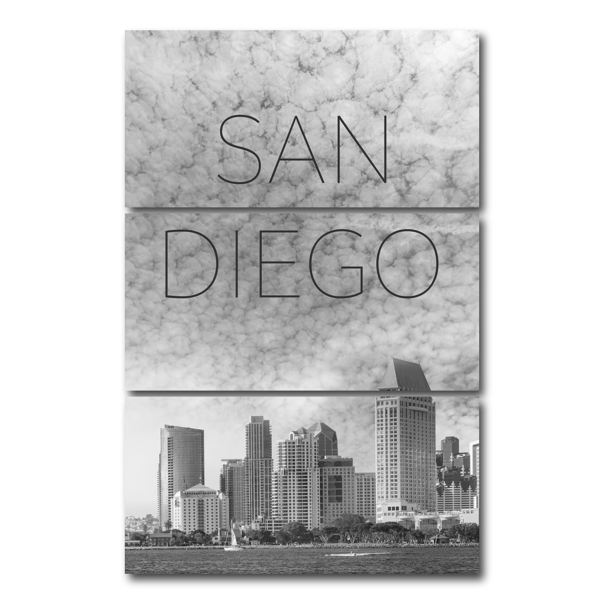 San Diego Skyline Text Wall Art