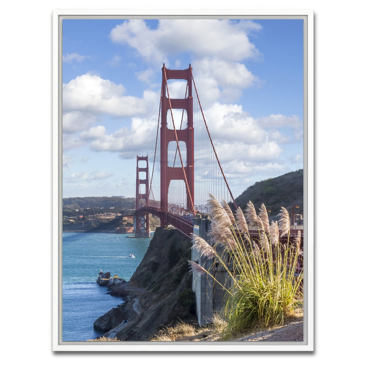 AUTO-MOCKUP WHITE | SAN FRANCISCO Golden Gate Bridge | 1 Piece | White Framed Canvas | group=3x4