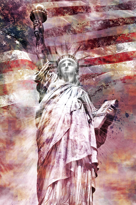 STATUE OF LIBERTY - Red Wall Art