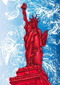STATUE OF LIBERTY Red Wall Art