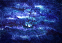 Sailing Ship in the Night Storm Wall Art