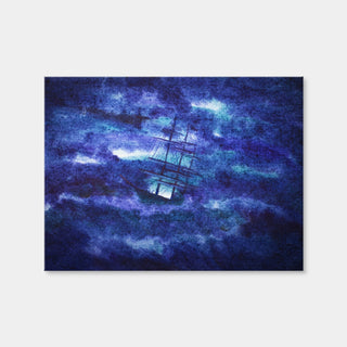 AUTO-MOCKUP WHITE | Sailing Ship in the Night Storm | 1 Piece | Gallery Wrap Canvas | group=4x3