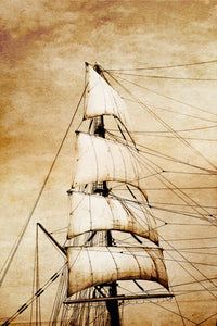 Sails on old paper Wall Art